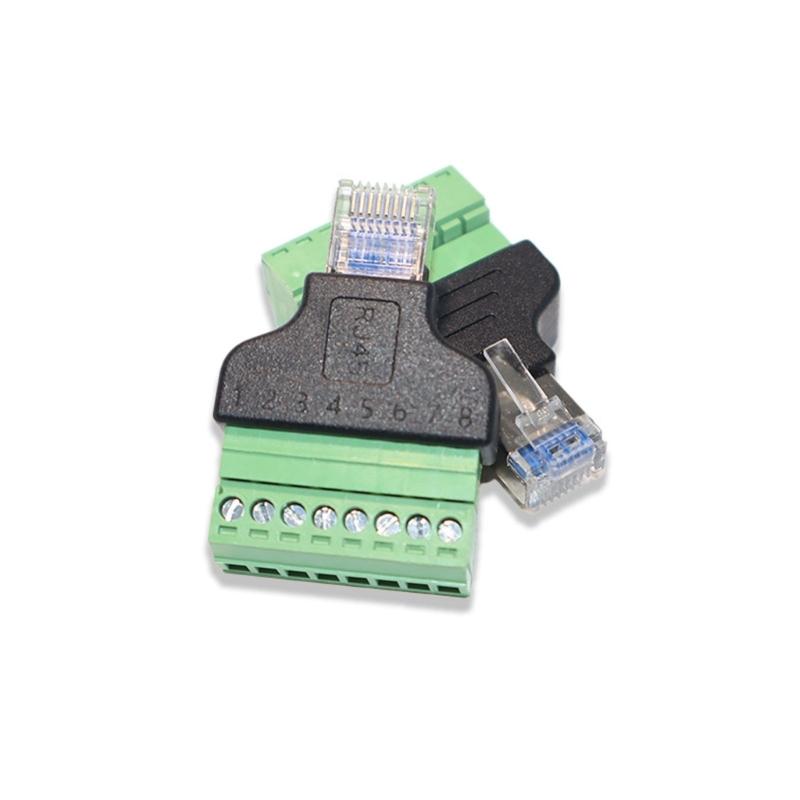 Адаптеры RJ45 Male на 8-пиновые клеммы Экранированные без пайки Коннекторы для Cat5 Cat6 для ПК Роутеров CCTV Сетевых DIY-проектов