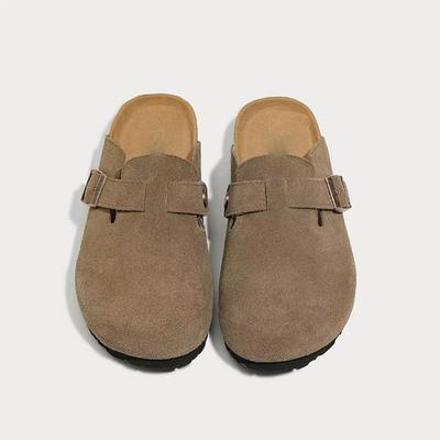 Модная женская обувь Женские закрытые тапочки из коровьей замши Сабо женские сандалии Ретро мода Садовые сандалии Mule Clog Slide Новые