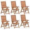 Garden Chairs 6 pcs Adjustable 56 x 72 x 107 cm Solid Acacia Wood