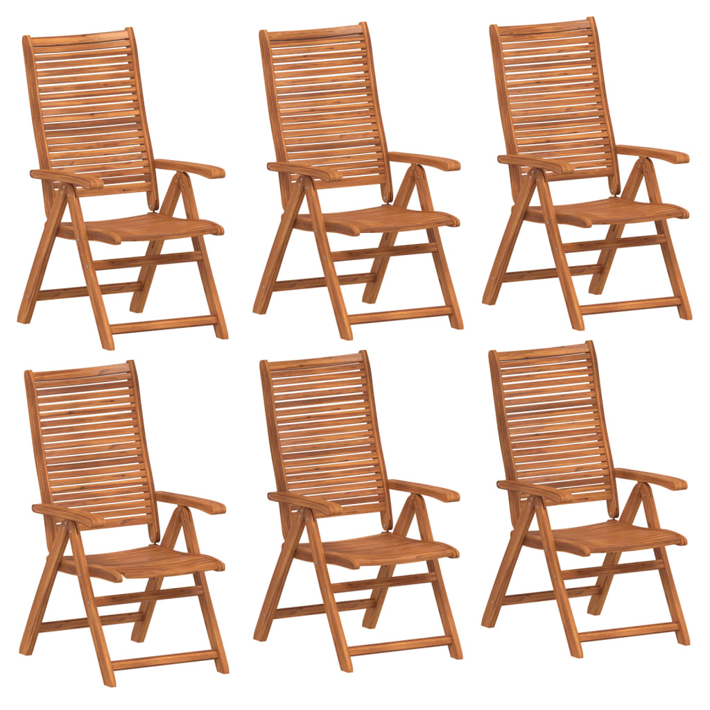 Garden Chairs 6 pcs Adjustable 56 x 72 x 107 cm Solid Acacia Wood