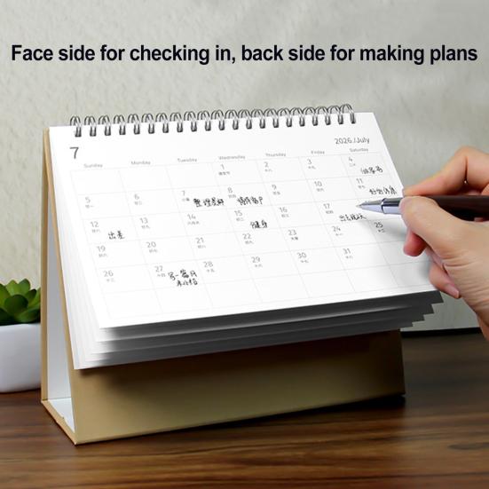 2026 Desk Calendar Spiral Bound January To December 12 Months Weekly Monthly Schedule Planner