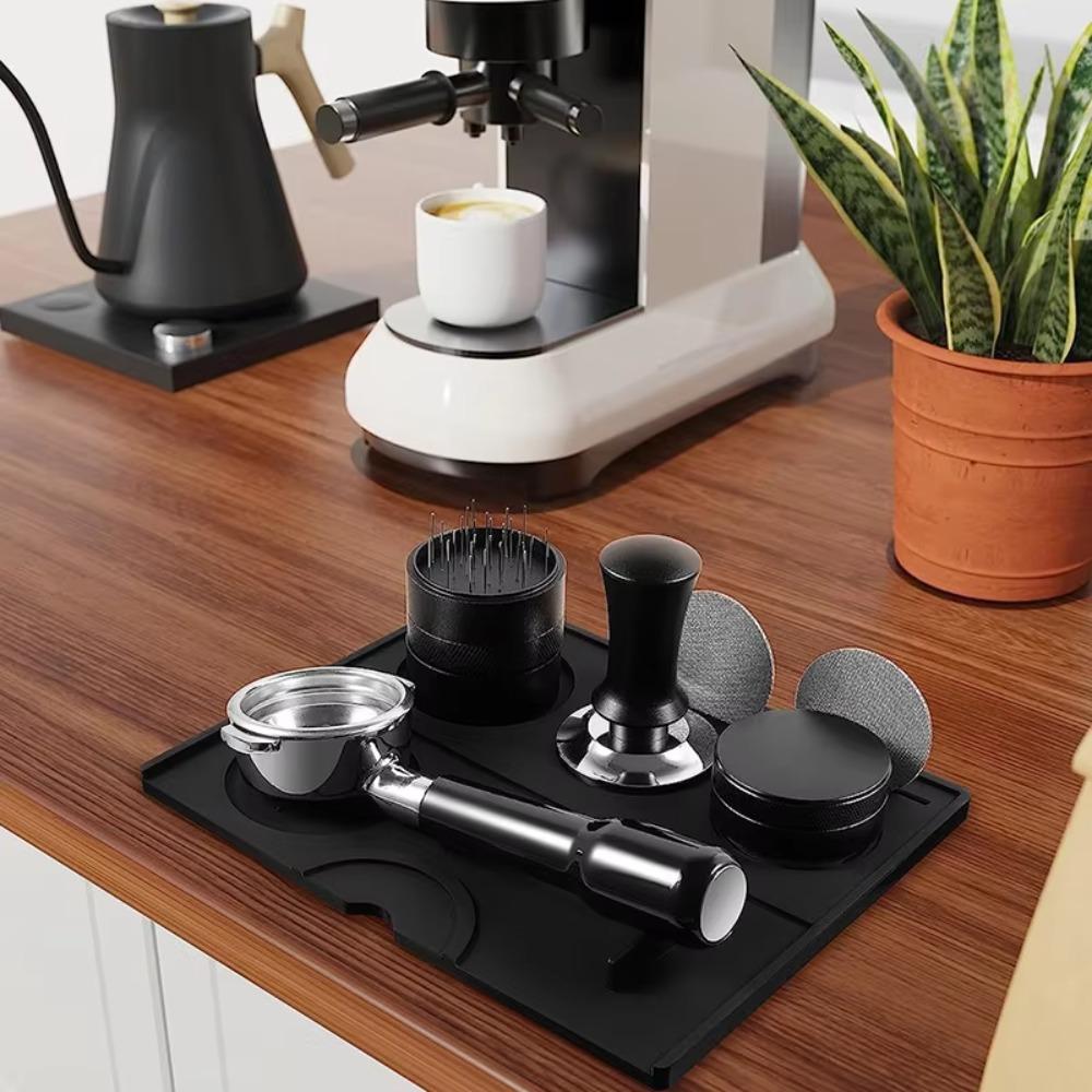 Heat Resistant Coffee Machine Silicone Mat 2 in 1 Coffee Bar Mat Espresso Tamping Mat Dining Table