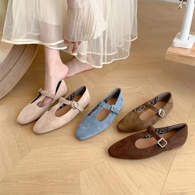 Модные женские балетки бренда Bailamos с Т-образной пряжкой, осенние мягкие сандалии, модные ретро балетки