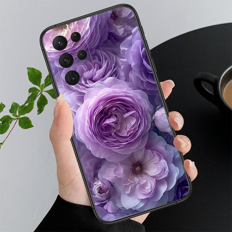 Фиолетовый Цветок Роза Пион Вишня Чехол для Телефона Для Samsung Galaxy S26 S25 S24 S23 S22 Ultra S23 S22 S25 Plus S24 FE S26Edge