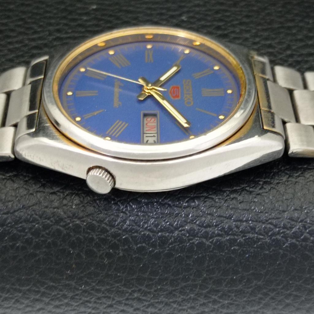 Б/У винтажные мужские часы SEIKO 5 AUTOMATIC 7009A из Японии с синим циферблатом a433466-2 R116-a433466