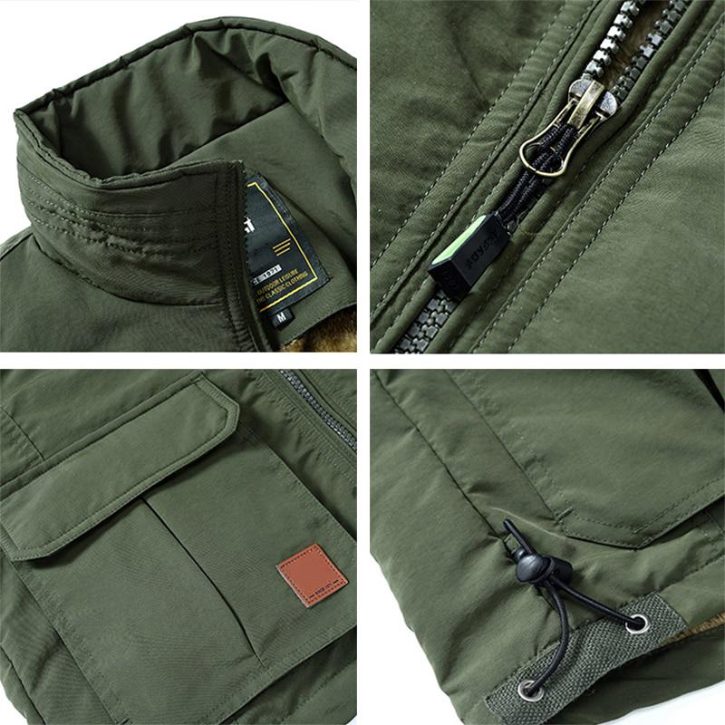 Зимний мужской теплый жилет с множеством карманов, осенний мужской повседневный жилет с несколькими карманами, куртка без рукавов