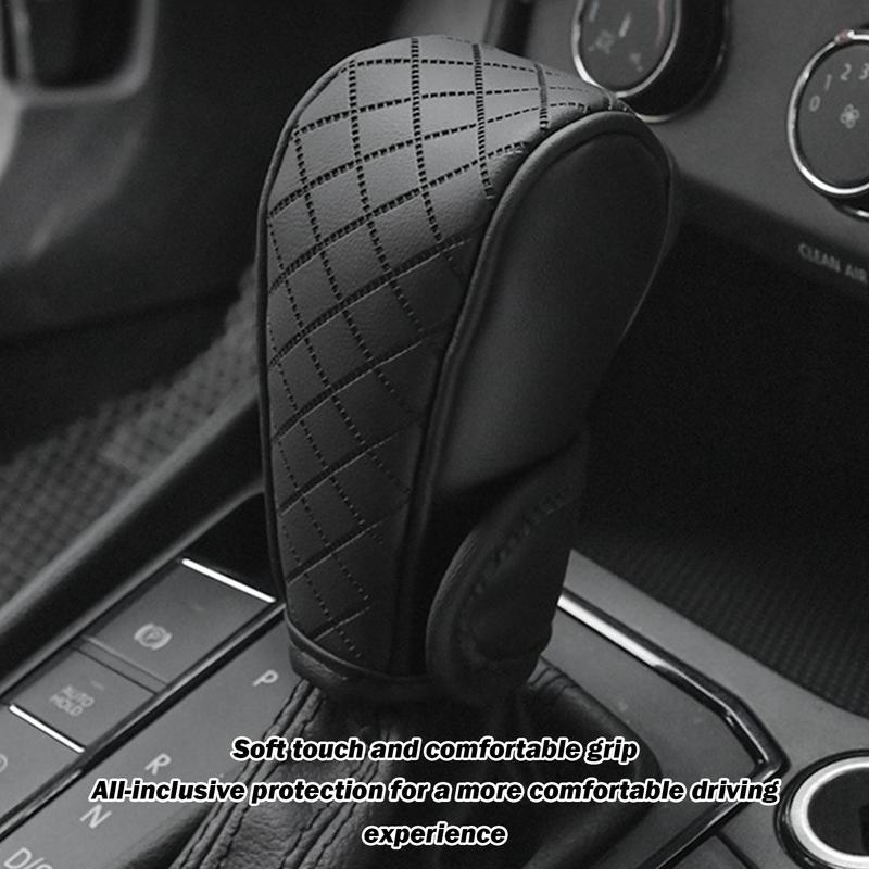 Car Gear Shift Knob Cover Non-Slip Grip Handle Protective Covers PU Leather Shifter Lever Handle Stick Case for Car Interior