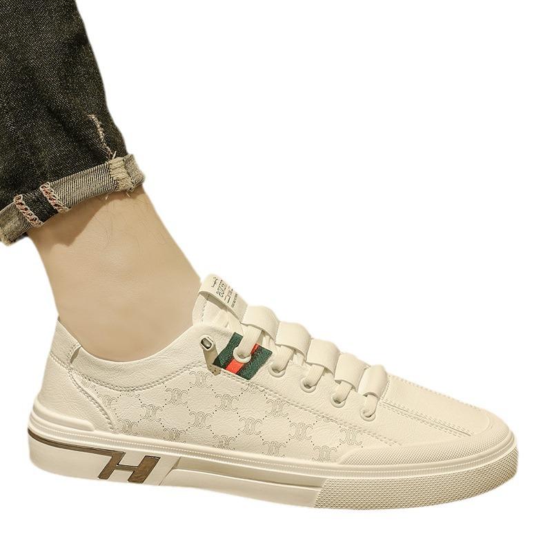 Летняя мужская обувь, дышащая, новая, универсальная, спортивная, белая, мужская, повседневная, кожаная обувь, модная обувь