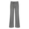 Women Casual Pants Straight Wide Leg Striped Print Long Trousers Adjustable Waist Strap Loose Fit Lounge Pants