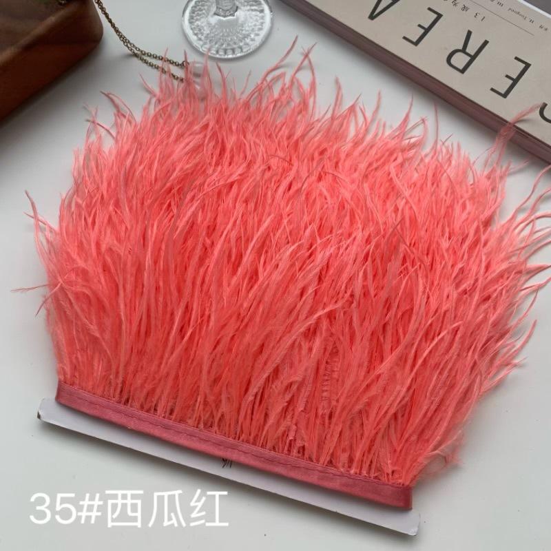 Ткань с отделкой из страусиных перьев 10-15 см Аксессуары для одежды DIY Украшение юбки Декольте платья Манжеты Перья