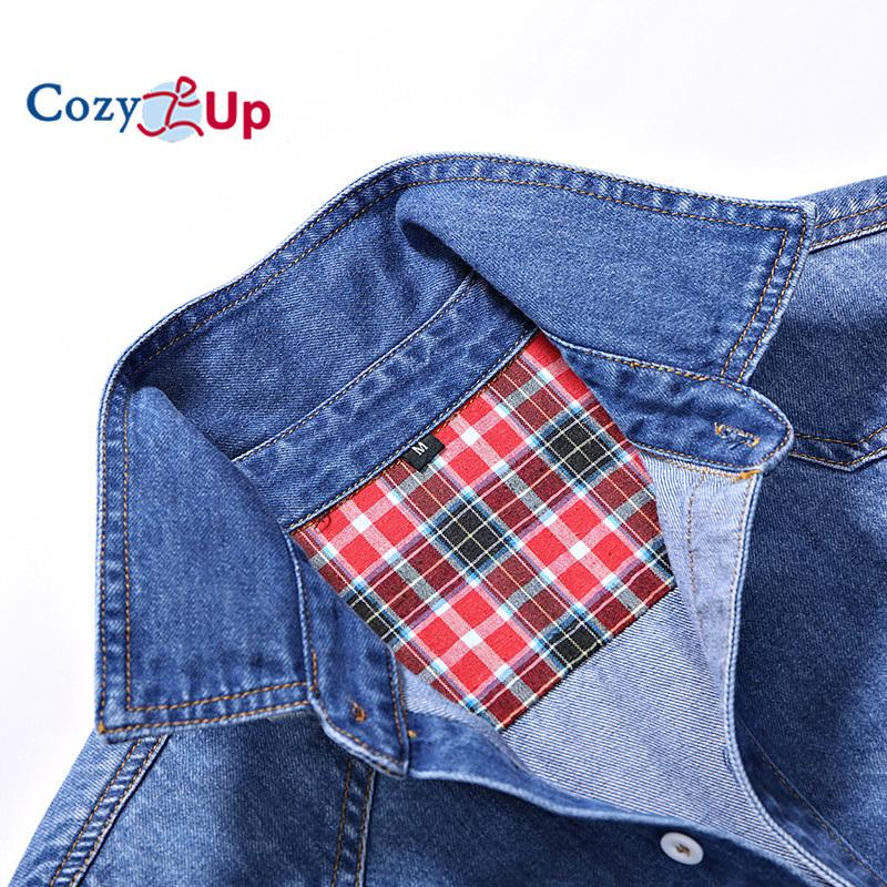 Cozy Up Мужская джинсовая рубашка из хлопка, приталенная, с длинным рукавом, ковбойская рубашка, стильная, с эффектом стирки, приталенная