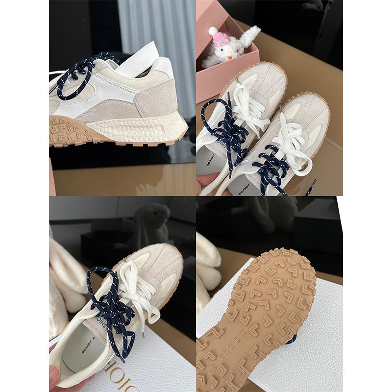 [Дышащая свиная кожа - Невидимое внутреннее увеличение высоты 5 см] Спортивная и повседневная обувь Dopamine Женская 2025 Лето Толстая подошва Немецкие тренировочные туфли