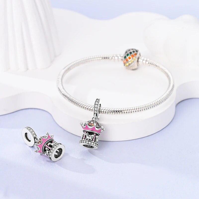 Happy Birthday Pink Color Travel Camera Compass Colorful Bike Charms Fit Bracelet Diy Jewelry Making