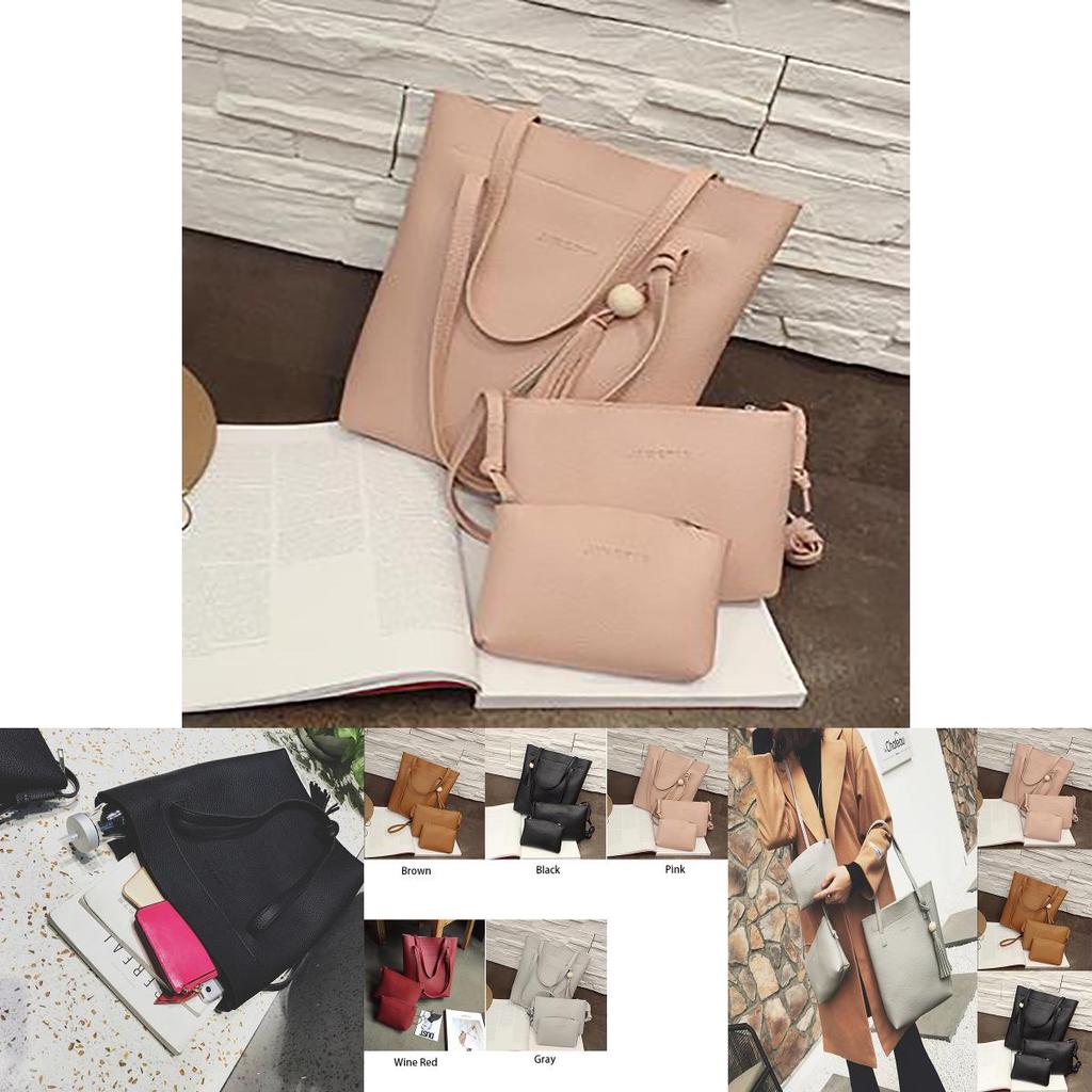 Элегантный женский набор из 3 предметов: наплечная сумка, модная сумочка, сумка-мессенджер, сумка-тоут