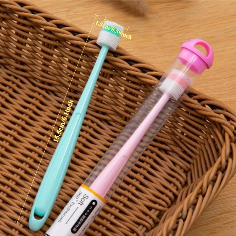 Зубная щетка для маленьких собак и кошек, вращающаяся на 360 градусов, мягкая силиконовая зубная щетка для ухода за зубами кошек, независимая упаковка, инструмент для чистки зубов домашних животных, товары для животных