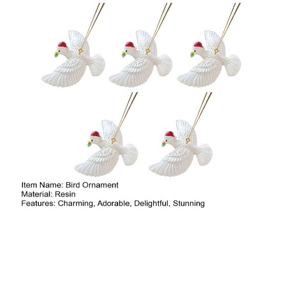 Мирное украшение в виде летящего белого голубя из смолы, реалистичная подвесная птица для рождественской елки, праздничный домашний декор