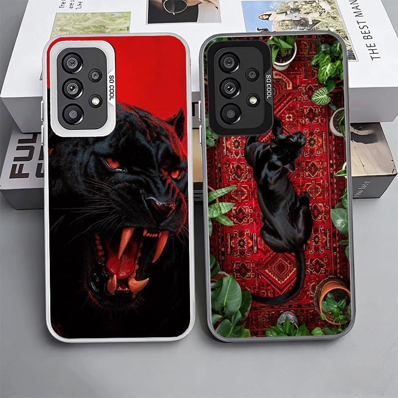 Black Panther Cool Animal Shockproof Phone Case for Samsung A17 A16 A15 A14 A37 A57 A36 A56 A26 A35 A55 A25 A34 A54 A24 A13 A23