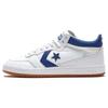 Fastbreak Leather Comfortable Non-Slip Shock Abrasion Resistant Mid-Top Board Shoes Unisex White Blue