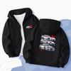 Children Age 3-12 Hoodies Zipper Cardigan Tops Boy Black Girls Pink Leisure Coat Long Sleeve Hooded Japanese Manga Racing Movie