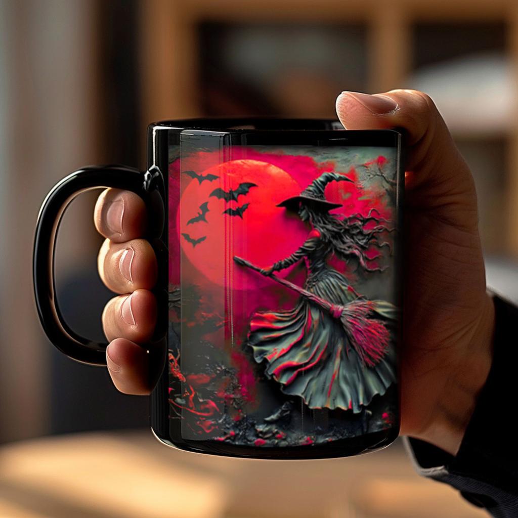Halloween 3D Witch Mug Ceramic Coffee Cup With Spooky Design Halloween Gift Coffee Cup For Party Decor Gift