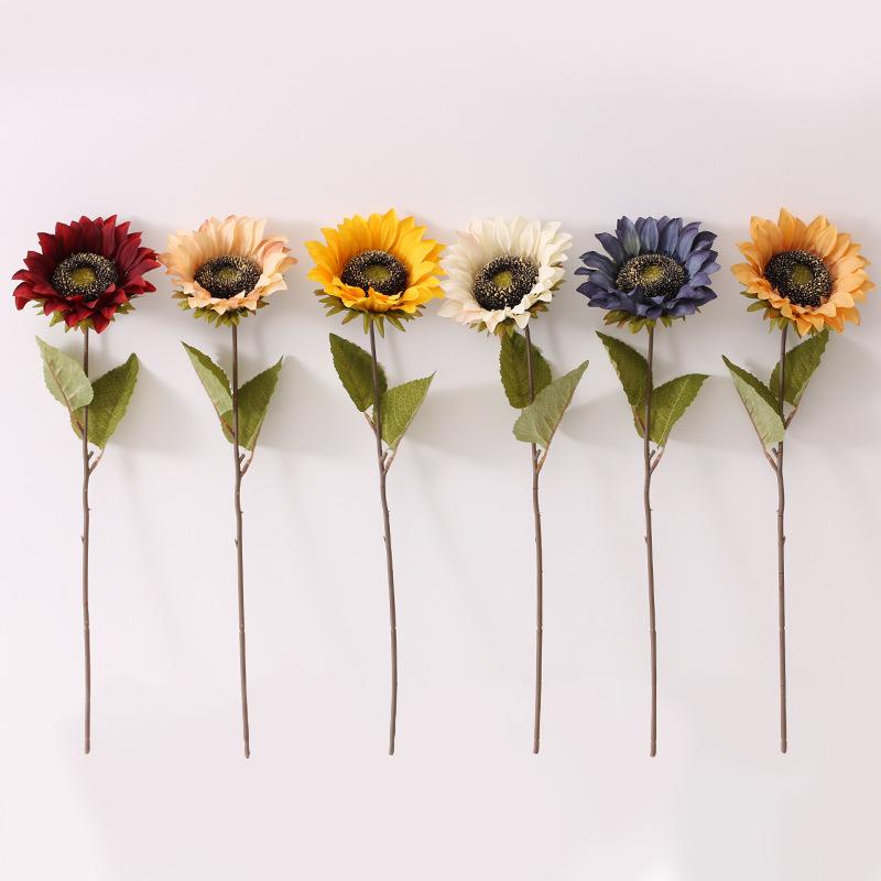 Sunflower simulation bouquet autumn color retro wedding bride fake flower wedding shooting prop flower