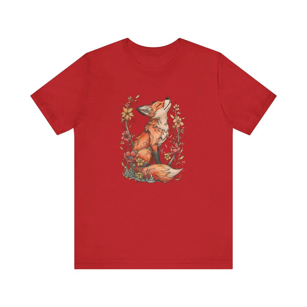 Plus Size Summer Womens Vintage Flower Fox Pattern Print TShirt Cotton Breathable Stylish Versatile Street Style Oversized