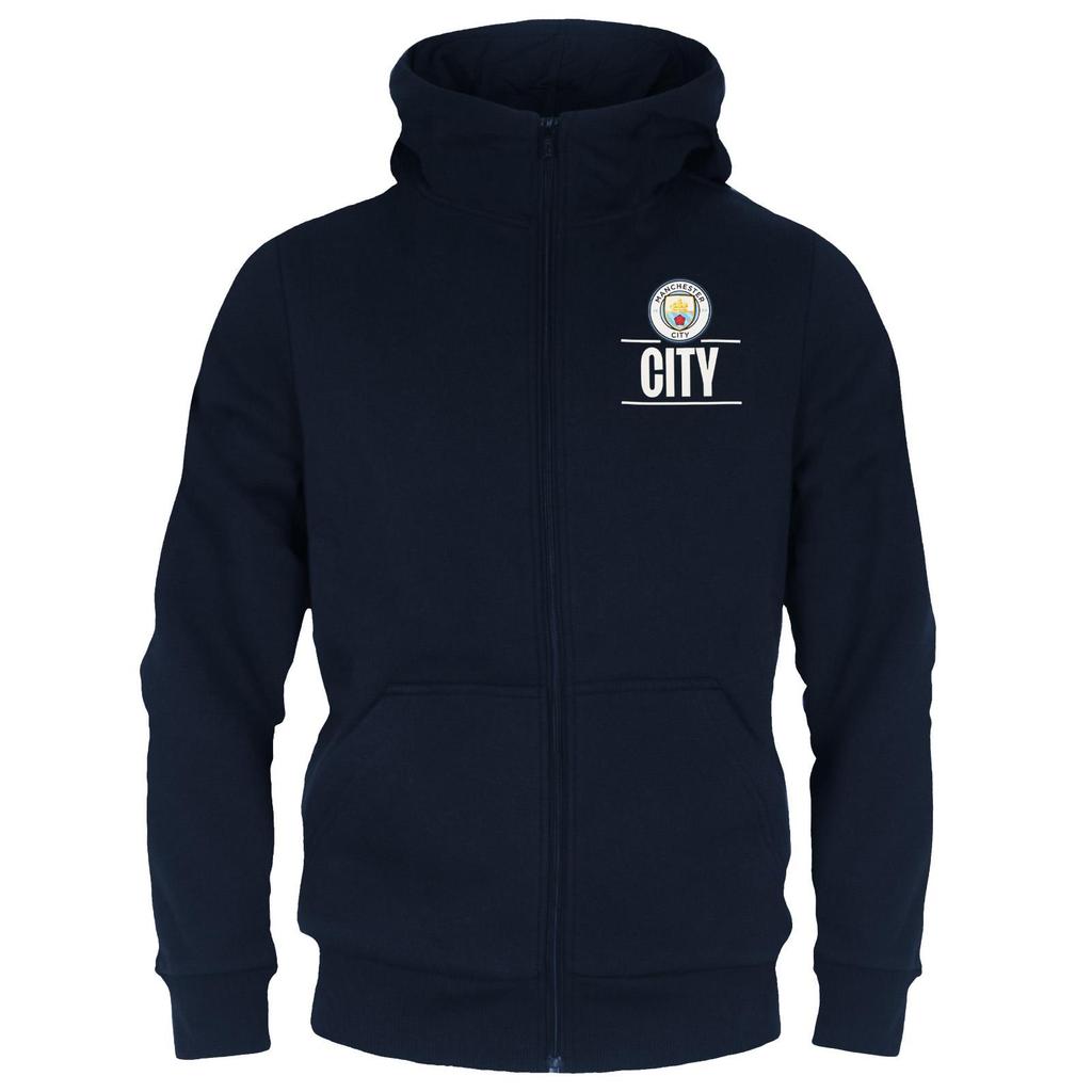 Manchester City FC Mens Fleece Full Zip Hoodie