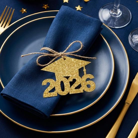 Украшения для выпускного 2026 года, centerpiece для стола на вечеринку по случаю выпускного с подвесными карточками и декоративными топперами, набор декора на тему церемонии для обеденного стола