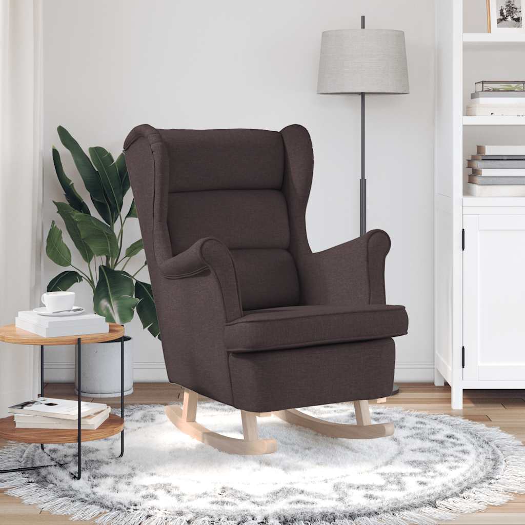 Rocking Armchair Dark Brown 74x90x102 cm Fabric
