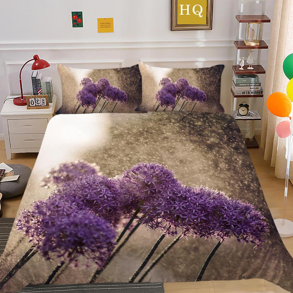 Комплект постельного белья с 3D-цветочным принтом, двойной размер, домашний комплект постельного белья из микрофибры, модный комплект высокого одеяла
