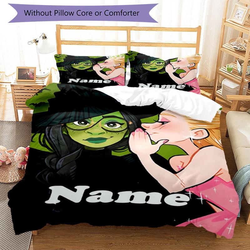 3PC Custom Name Witch whispers secrets princess. Bedding Set Printed Bedding Set Duvet Cover Closure Includes 1 Duvet Cover & 259 Pillowcases for Bed