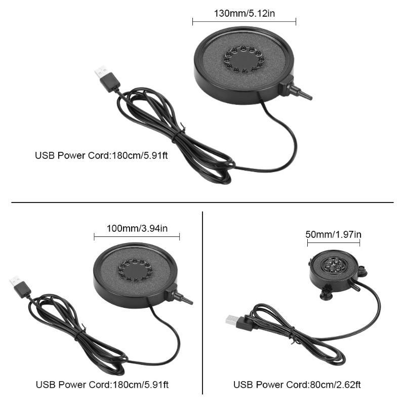 Аэратор для аквариума с USB-питанием и светодиодной подсветкой, погружной, для создания пузырьков, для декора аквариума