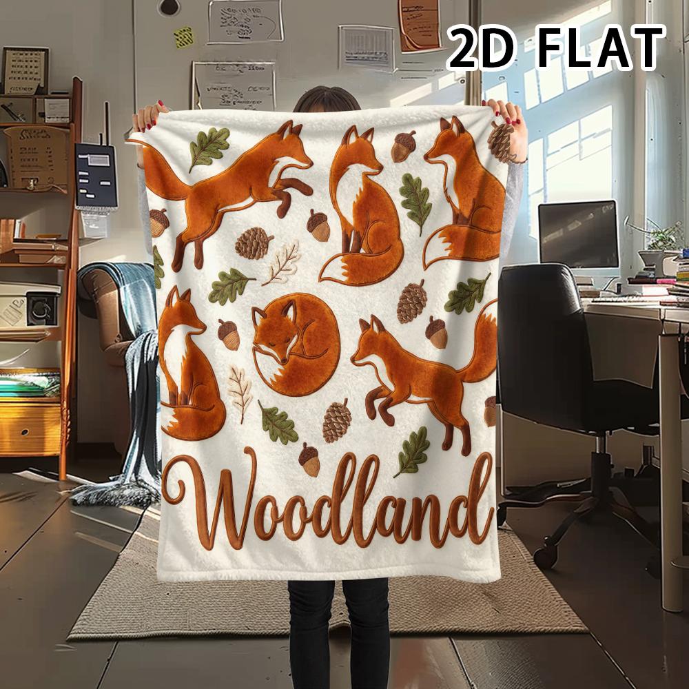 1Pc 2D FLAT Autumn Forest Print Flannel Blanket,High quality Comfortable for All Seasons,Home Decor,Warmth and Comfort,Perfect for Christmas Gifts