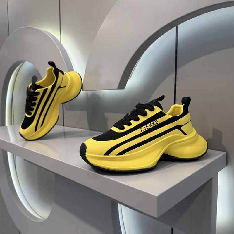 Мужская повседневная летняя новая модная обувь на толстой подошве, с низким верхом, удобная, универсальная, трендовая, дышащая, кроссовки для пап, мужская обувь