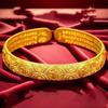 New Baifu Retro Gold Fu Character Open Bangle Bracelet for Women