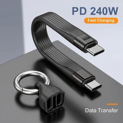 Кабель Type C 240 Вт 40 Гбит/с с брелоком PD3.1 5 А 8K@60 Гц USB-C на USB Адаптер Кабель для высокоскоростной передачи данных И быстрой зарядки