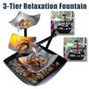 Indoor 3-Tier Relaxation Tabletop Fountain Automatic PumpNatural River Rocks LED