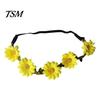 Summer Hair Wreath for Photoshoot Sunflower/Daisy Headband Women Girls, Flower Headpiece, Adjustable Elastic Daisy Children Silk Crown Beach