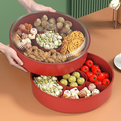 Поднос для сухофруктов, легкий, креативный, пищевой, двухслойный, ящик для хранения фруктов с крышкой, бытовая коробка для закусок, конфет, сухофруктов
