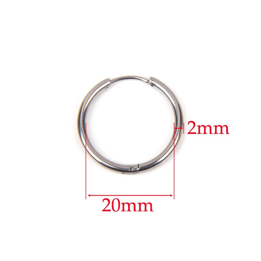 10pcs 316L Stainless Steel Hoop Earrings Women Men Punk Hiphop Circular Ear Buckle Ring Jewelry Gold Color Accessories Wholesale