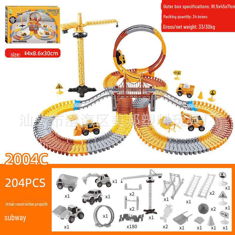 Электрическая игрушка-трековая трасса для динозавров с колесом обозрения для детей