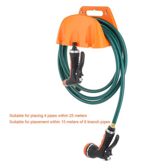 Пластиковый держатель шланга с направляющей, настенный компактный держатель для орошения сада, прочный пластиковый держатель для труб, стеллаж для хранения