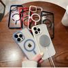 Colorful Transparent For Magsafe Magnetic Wireless Charging Case for iPhone 16 15 14 13 12 11 Pro Max Mini X Xs XR Hard Acrylic Cover