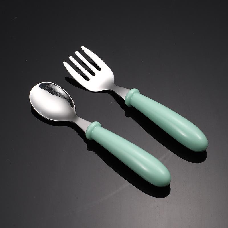 Детский набор столовых приборов из нержавеющей стали 304: Ложка, вилка и коробка — идеальный подарок для младенцев и мам