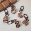Chocolate Bear Biscuit Keychain: Food Toy Bread Pendant for Friends & Couples