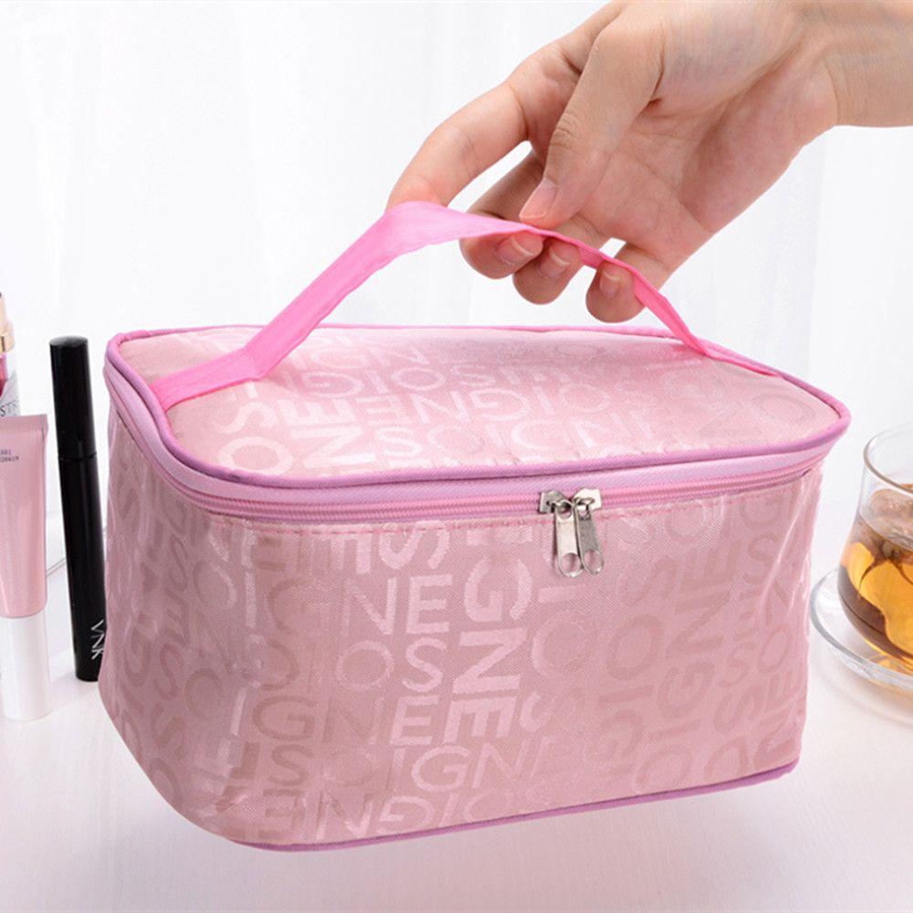 Fashion Leather Squar Portable Beauty Women's Makeup Bag Cosmetic Organizer Storage Wash Bag