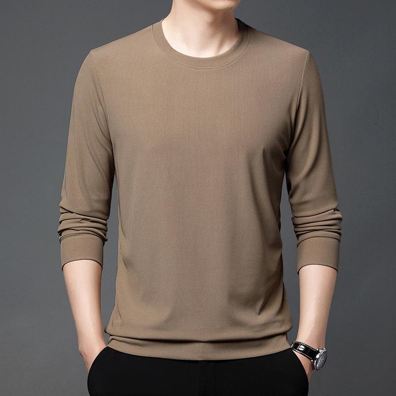 Мужская толстовка, новинка весны, тонкая мужская футболка с круглым вырезом и длинными рукавами для молодежи и среднего возраста, повседневная свободная рубашка