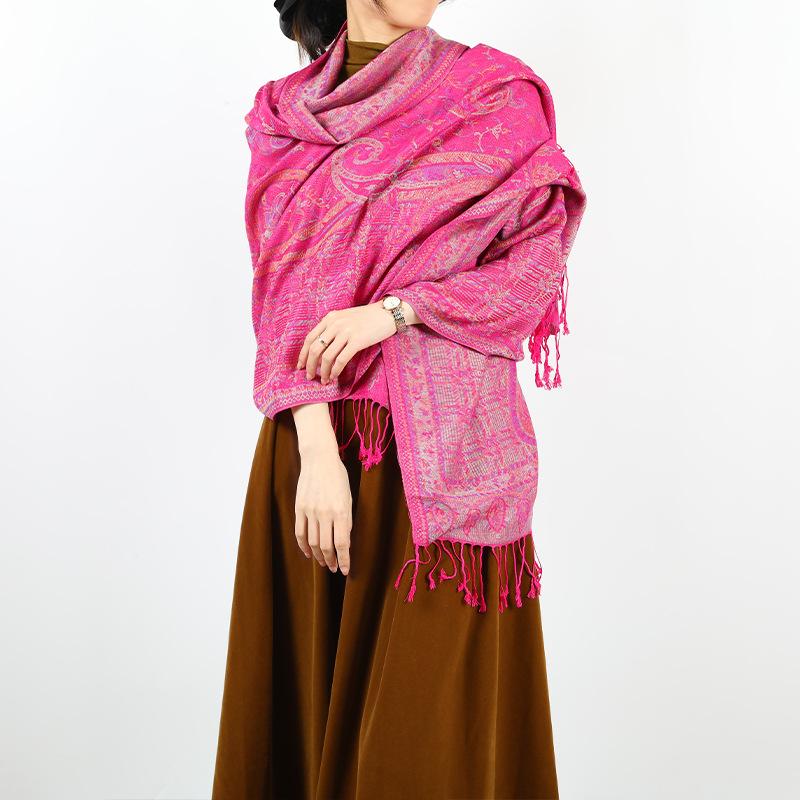 Autumn and Winter Retro Cape Shawl Bohemian Light Luxury Long Scarf Women's Scarf Accessories