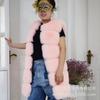 2024 autumn and winter new slim-fit fur vest women's medium and long artificial fur warm imitation fox fur vest