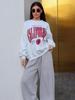 2024 Autumn/Winter Women's Trendy Loose Printed Round Neck Sweatshirt